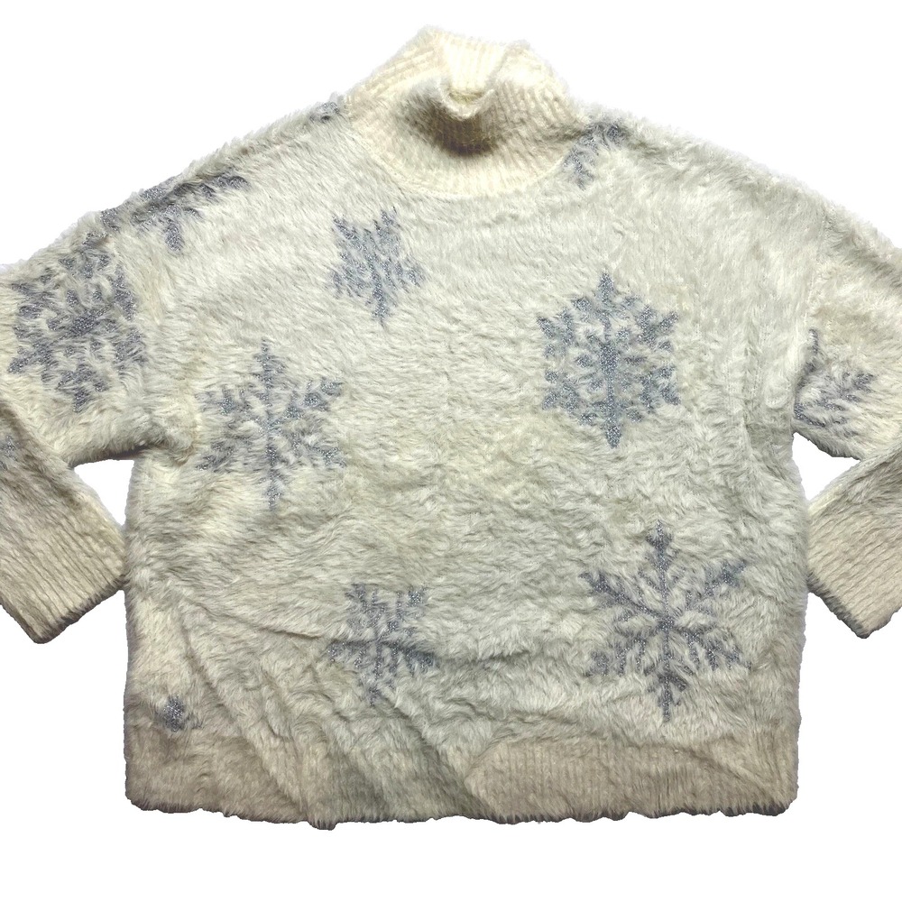 Torrid Sweater Womens 2X White Eyelash Fuzzy Pullover Mock Neck